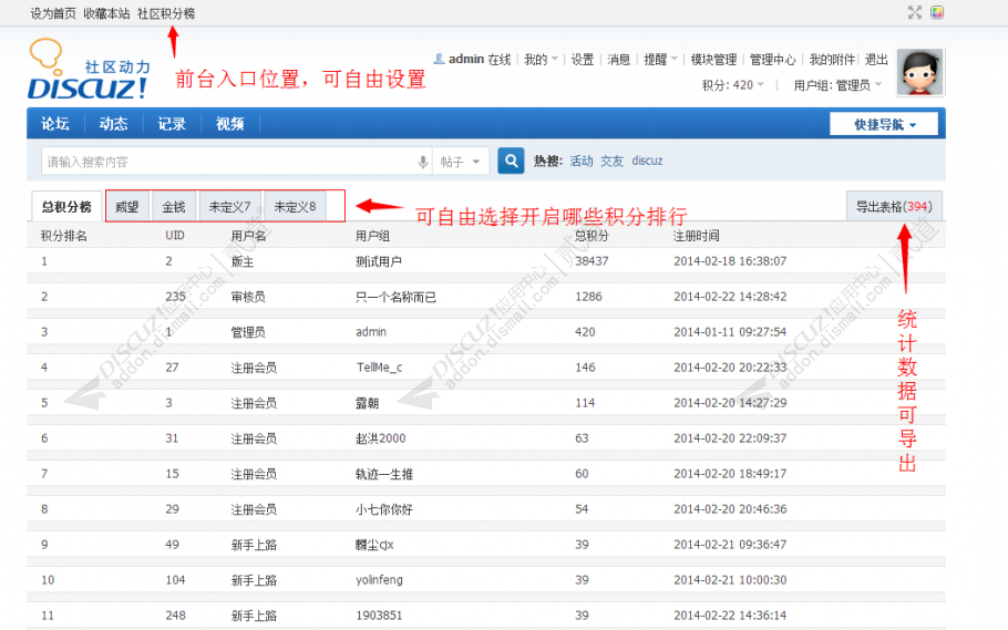 discuz积分排行榜截图1