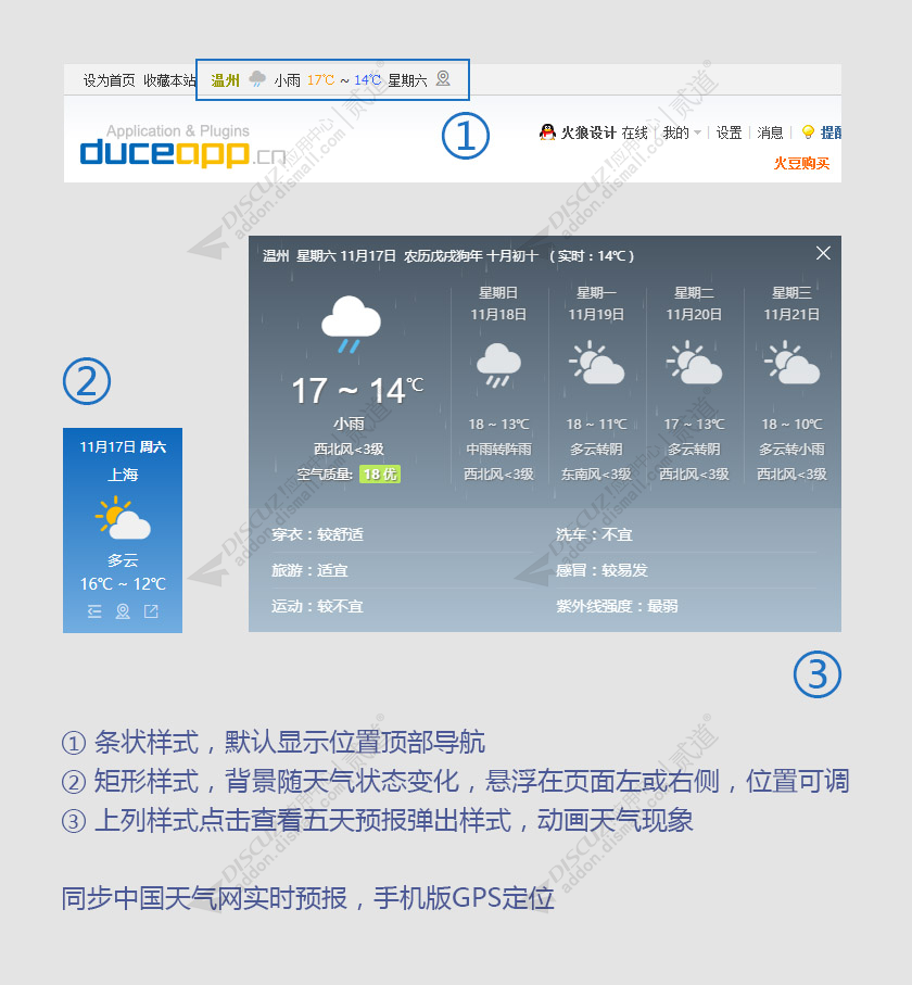 discuz火狼天气插件截图1